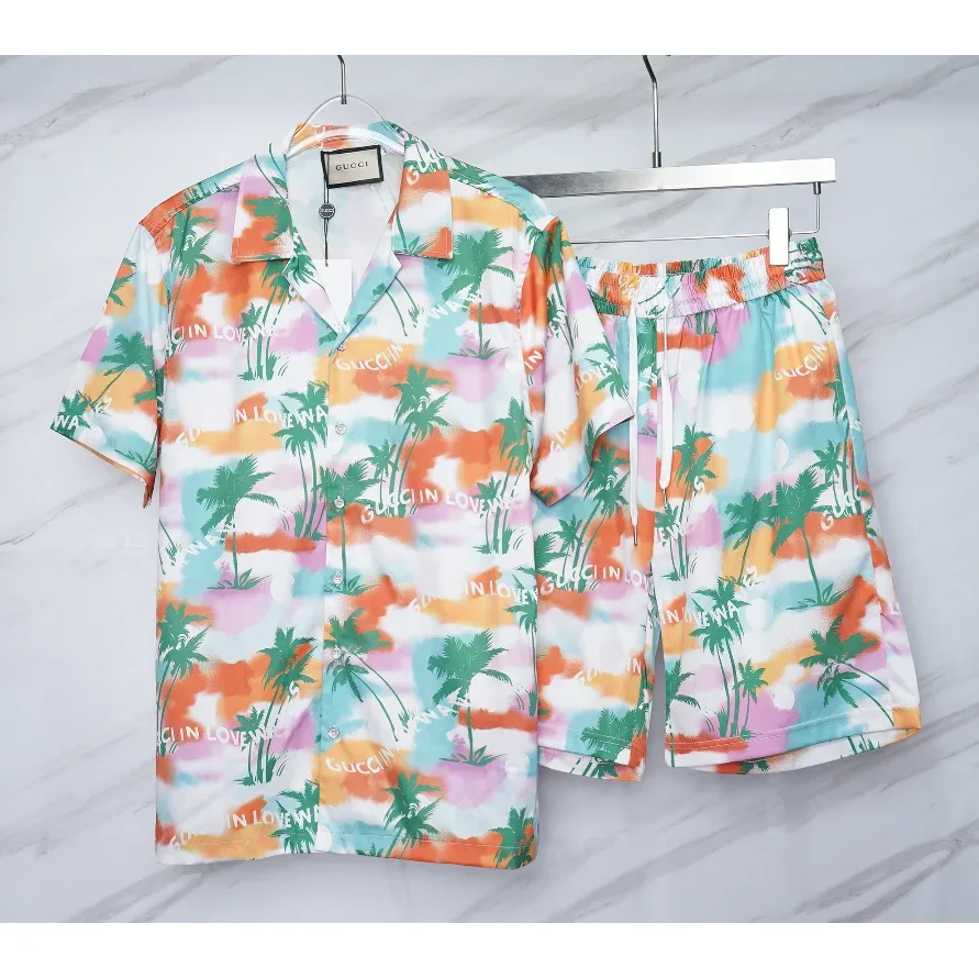 Gucci Tropical Print Shorts Set in Multi Color