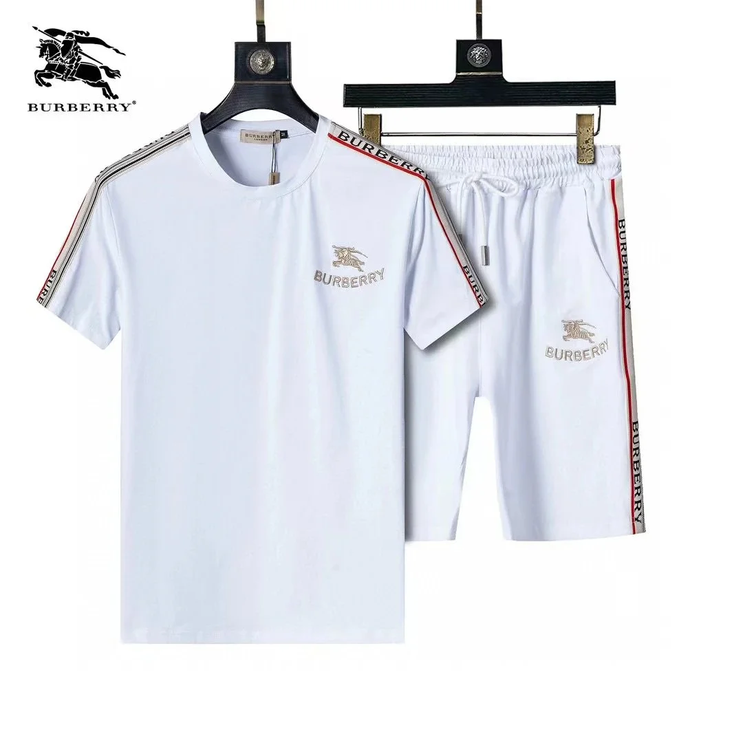 Burberry White Logo Embroidery Co-ord Set