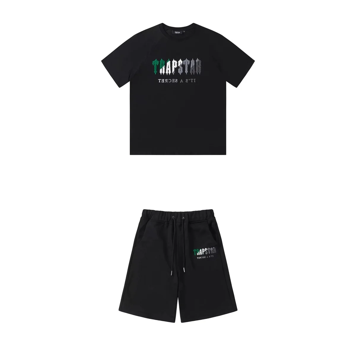 Trapstar Green/White/Grey Embroidered Black 002 Co-ord Set