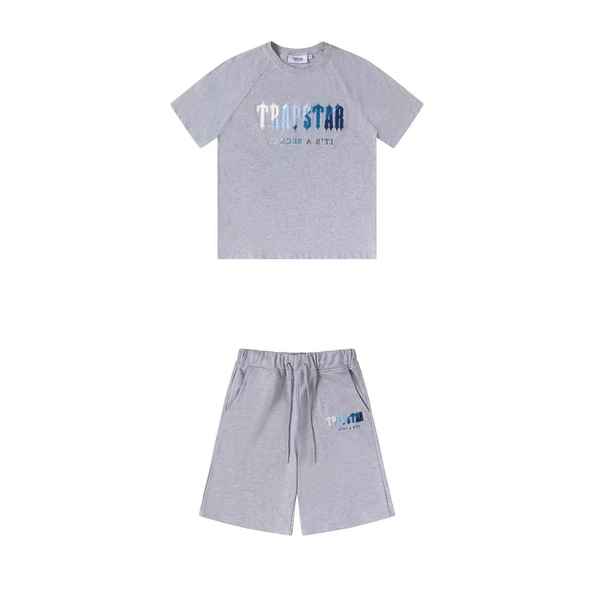 Trapstar Blue Gradient Embroidered Grey Co-ord Set