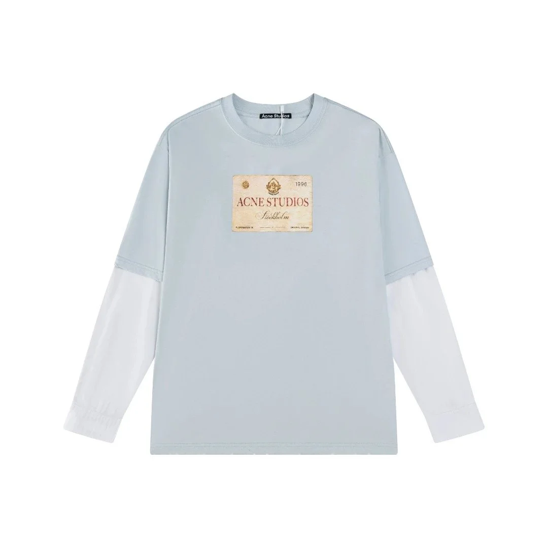 Acne Studios Light Blue & White Long Sleeve T-Shirt