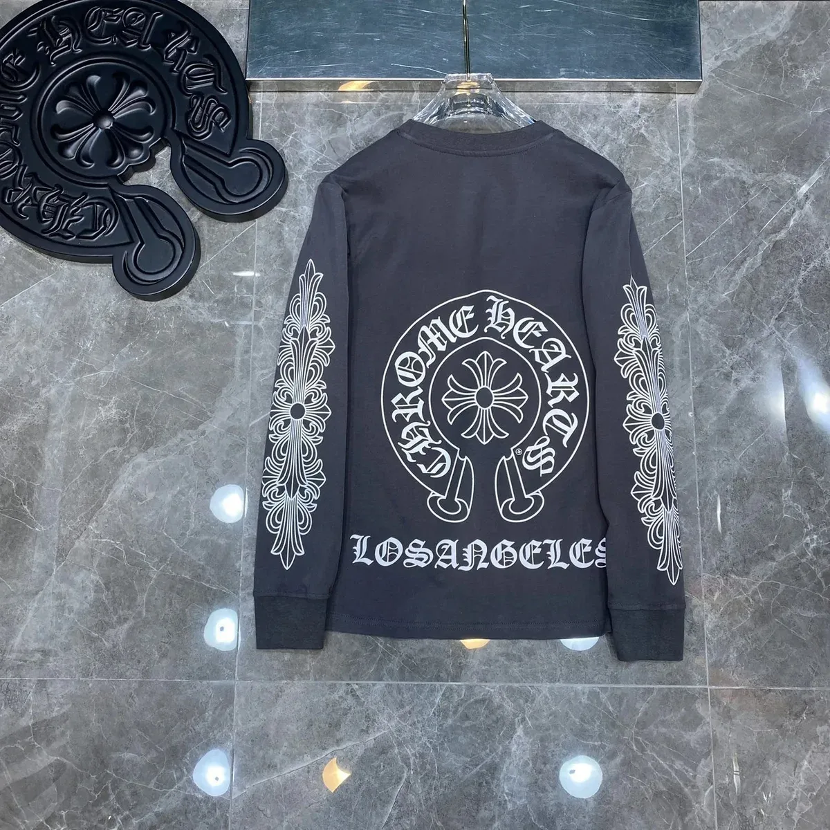 Chrome Hearts Los Angeles Cross Long Sleeve T-Shirt Black