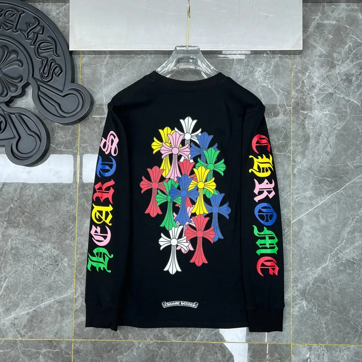 Chrome Hearts CH Cross Long Sleeve T-Shirt Black Multicolor