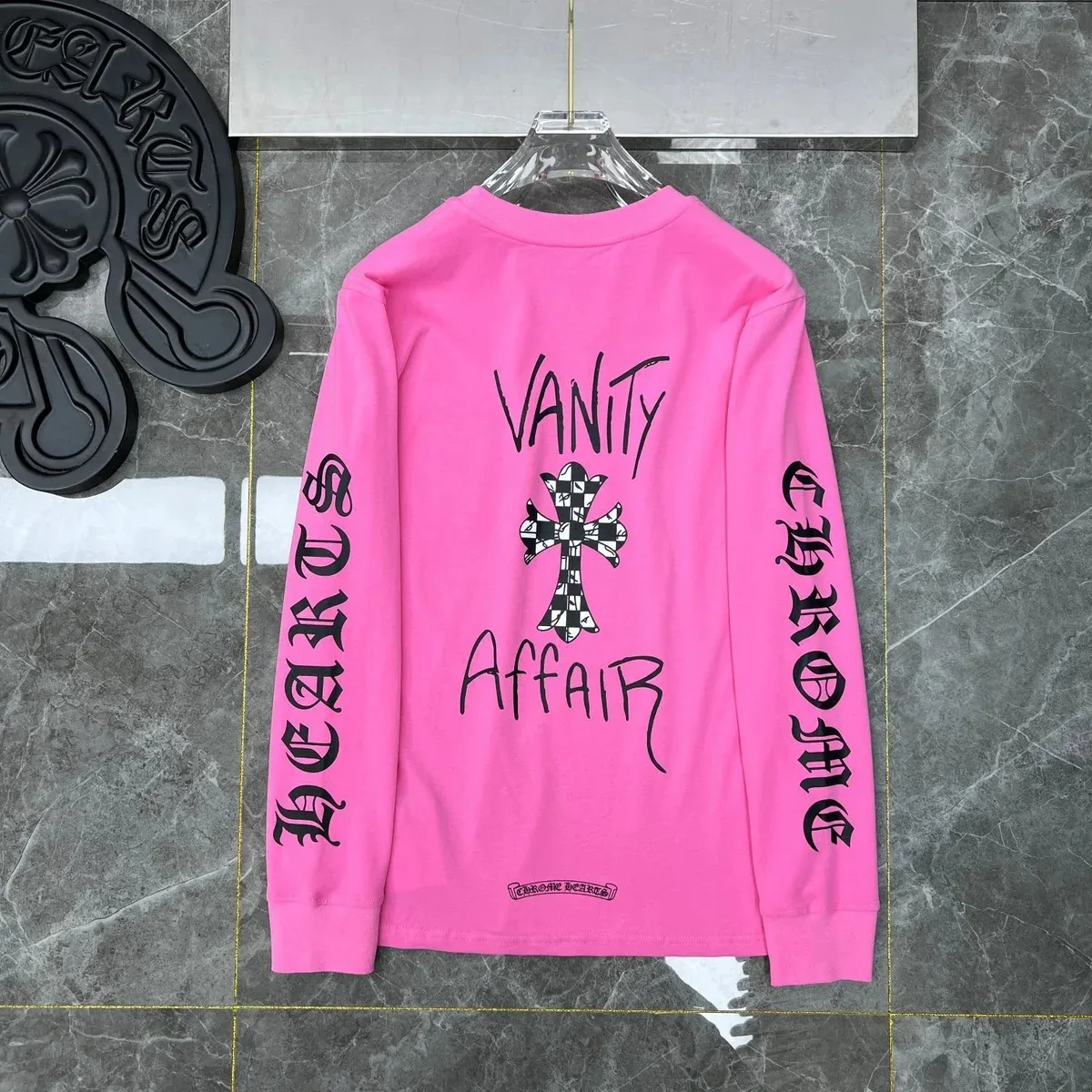 Chrome Hearts Vanity Affair Pink Long-Sleeve T-Shirt