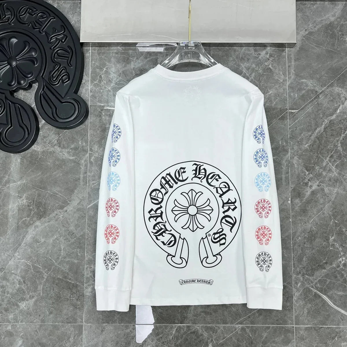 Chrome Hearts One Heart Long Sleeve T-Shirt White