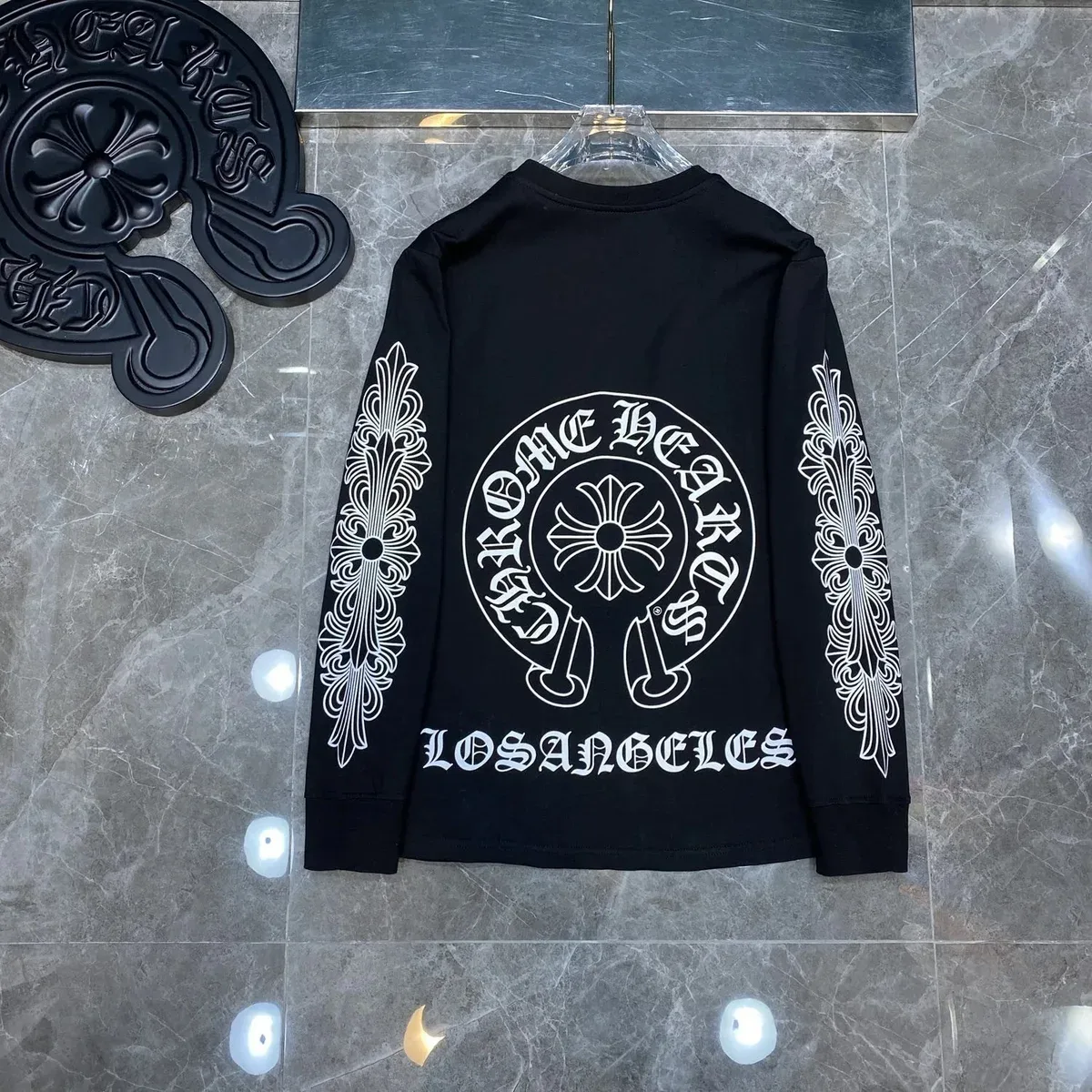 Chrome Hearts Los Angeles Cross Long Sleeve T-Shirt Black