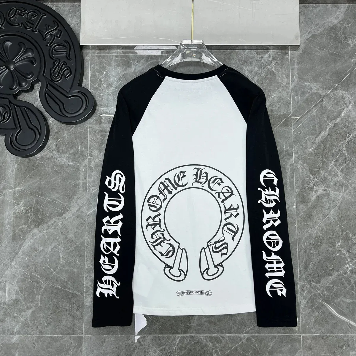 Chrome Hearts CH Cross Long Sleeve T-Shirt White/Black