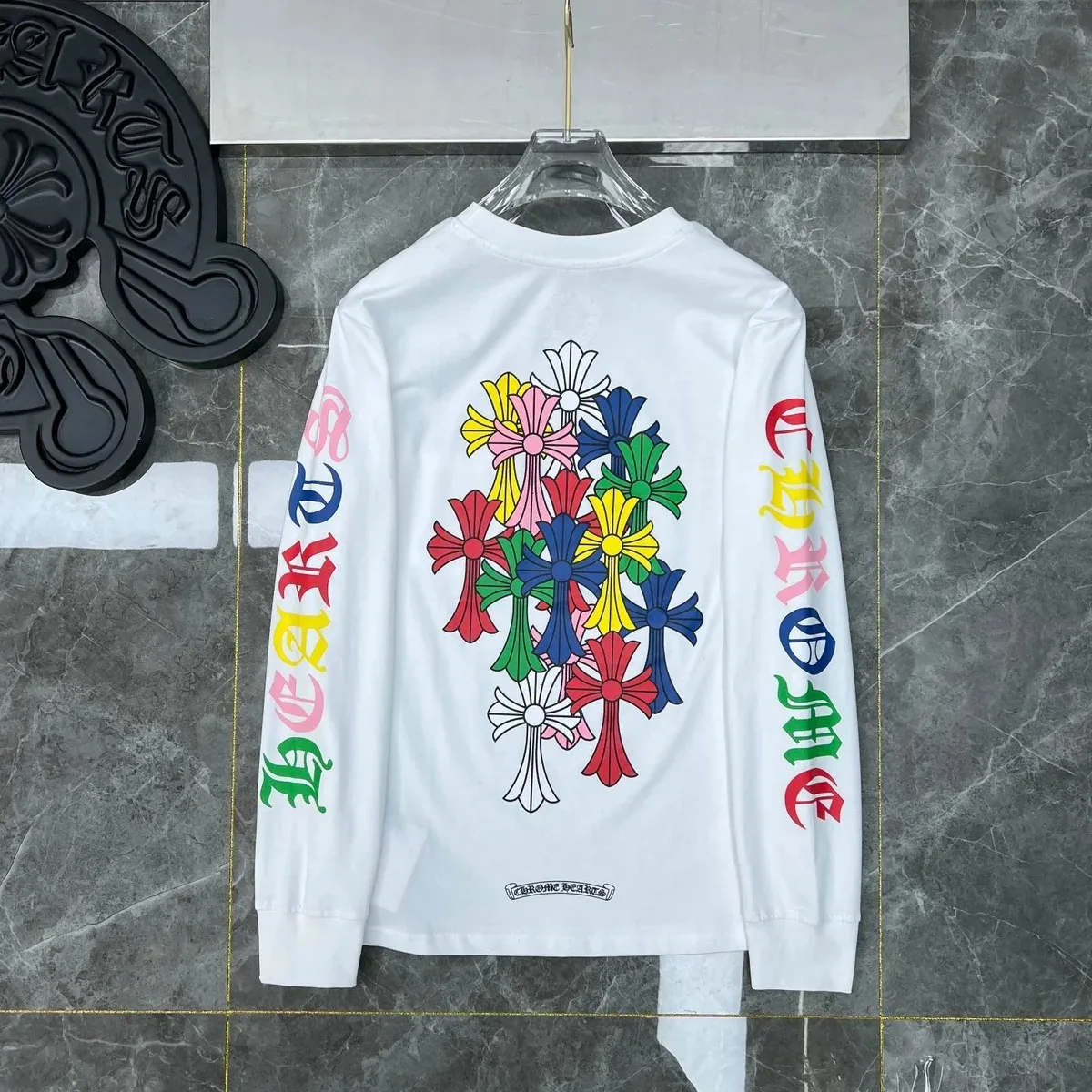 Chrome Hearts CH Cross White Long Sleeve T-Shirt