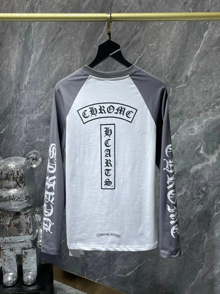 Chrome Hearts CH CARTS White & Grey Long Sleeve T-Shirt