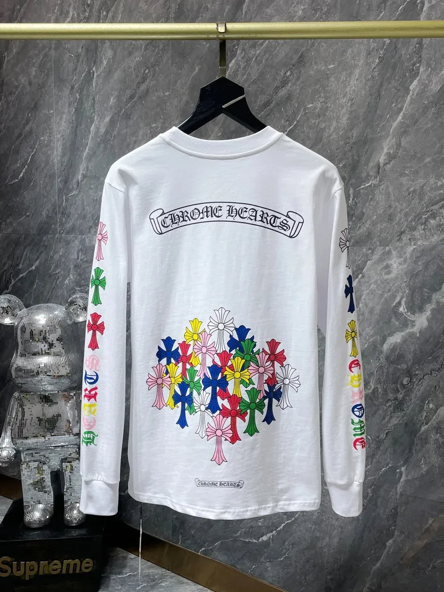 Chrome Hearts White Multi Cross Long Sleeve T-Shirt