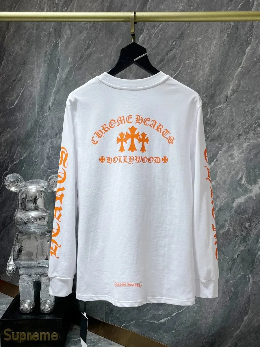 Chrome Hearts Hollywood Cross Long Sleeve T-Shirt White