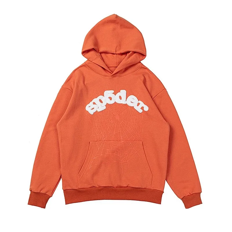 Orange 'Boodler' Spider Web Hoodie Sweatshirt