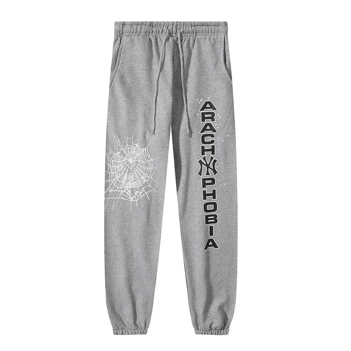 Grey Arachnophobia Print Sweatpants