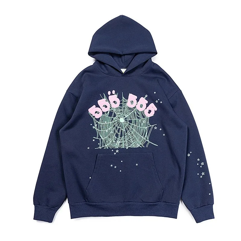 Unisex Navy 'BOSS BOSS' Spider Web Hoodie