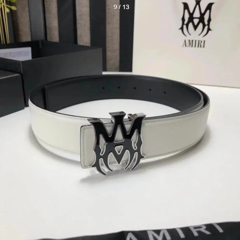 Amiri A*ri 2 White Leather Belt