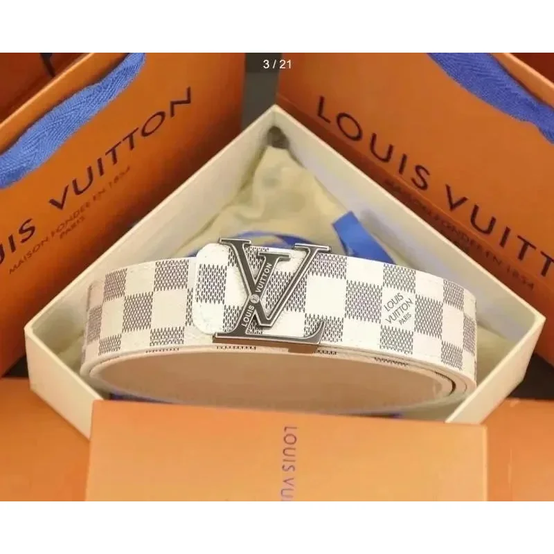 Louis Vuitton Damier Ebene Belt White/Black
