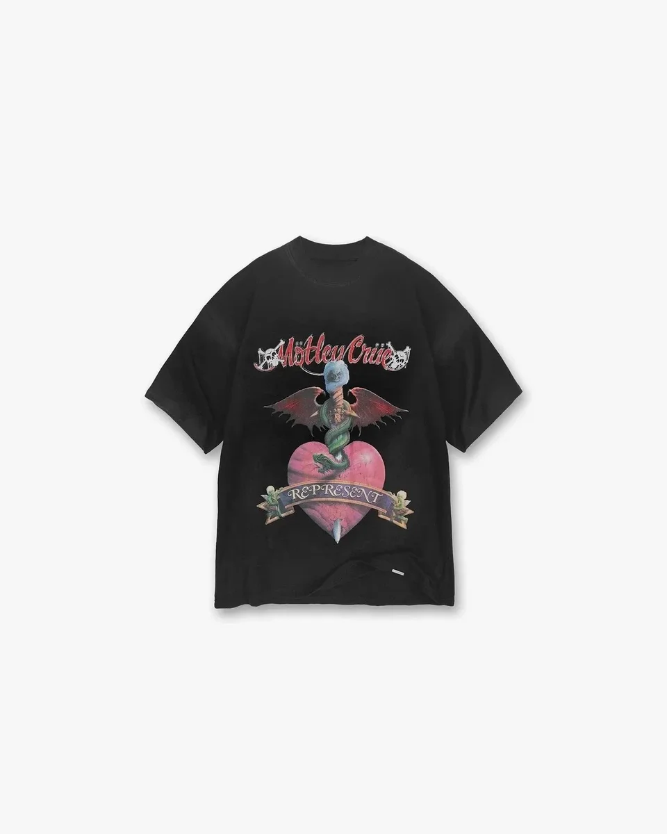 Represent Motley Crue Triple Black T-Shirt