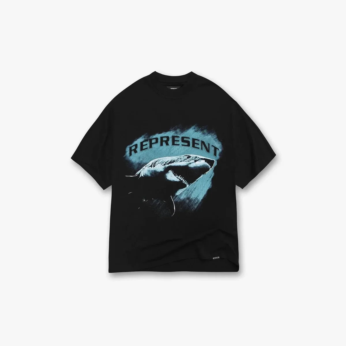 Represent Shark Print T-Shirt Black