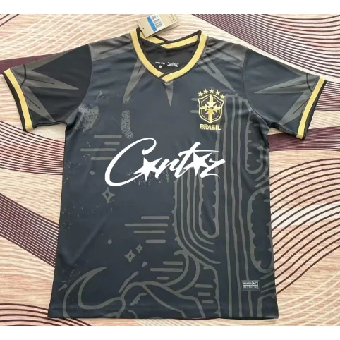 Cortez Brazil Jersey Black/Gold Football Shirt