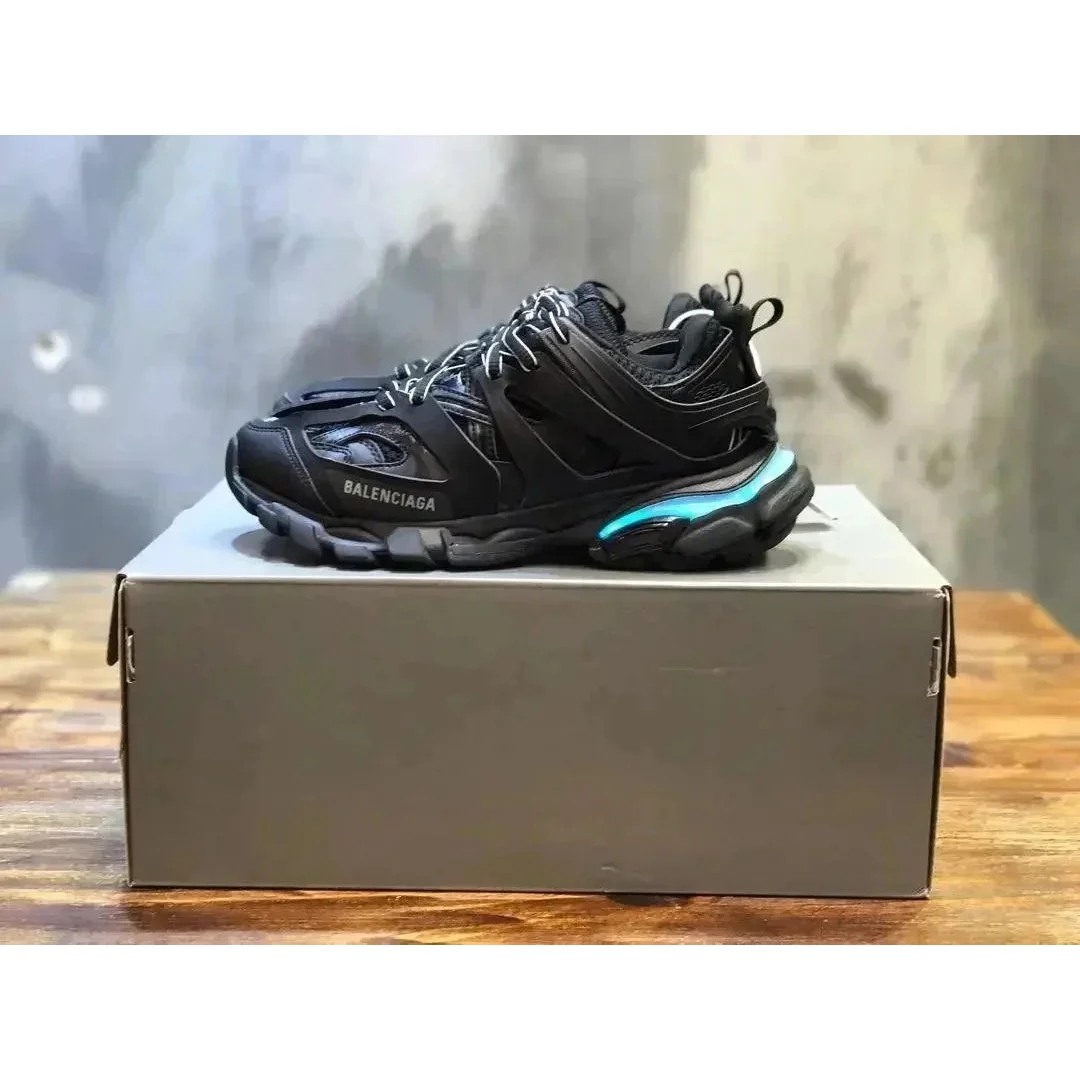 Balenciaga Track Triple Black with Blue Light Sneakers