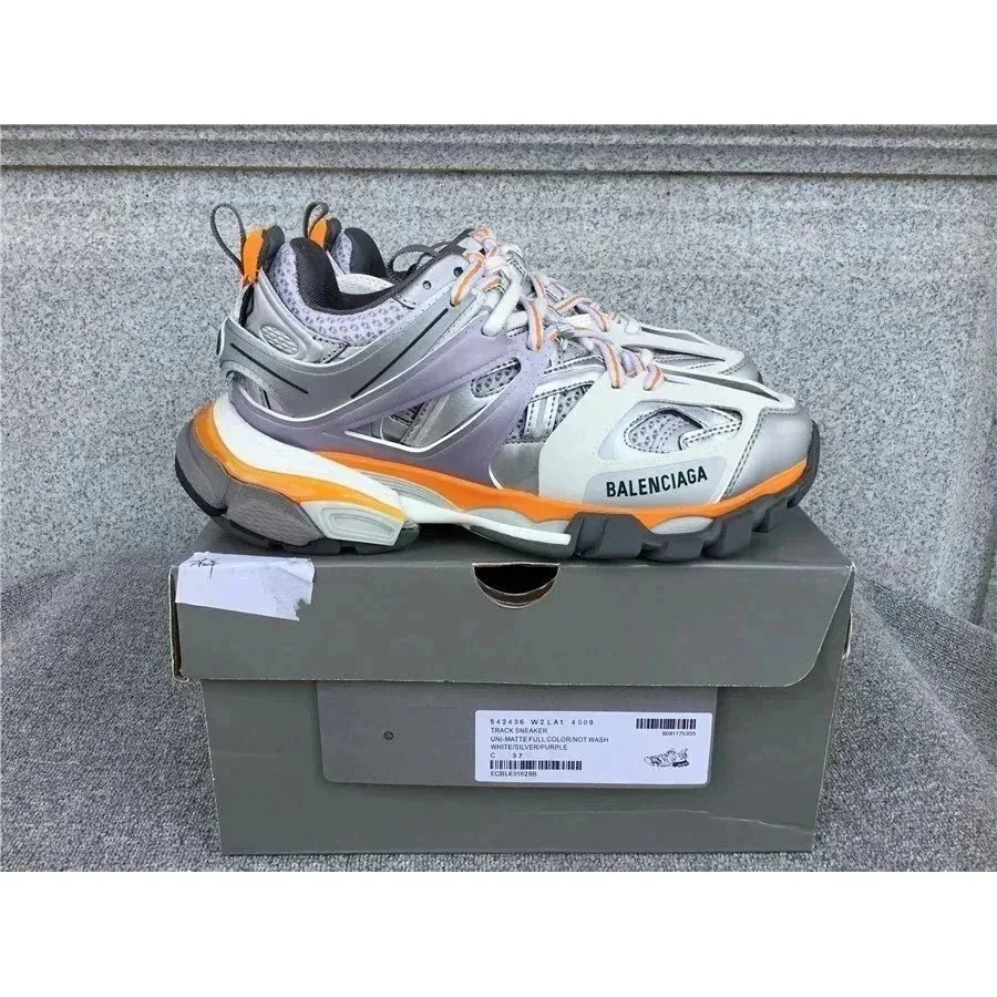 Balenciaga Track 29 White/Silver/Orange Sneakers