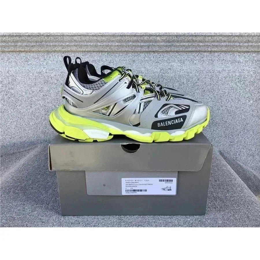 Balenciaga Track 14 Silver/Neon Yellow Sneakers