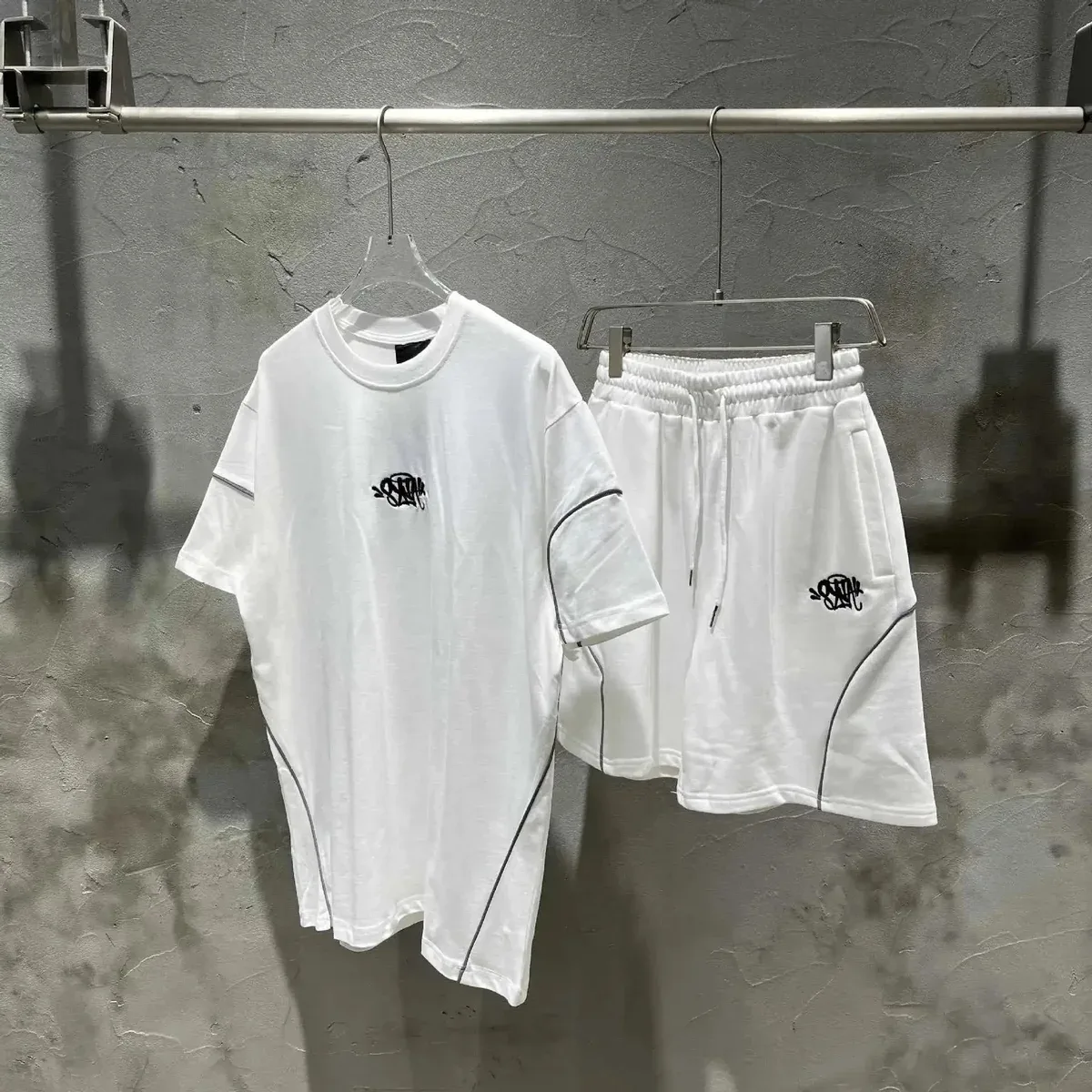 White Graffiti Logo Oversized Co-ord Set