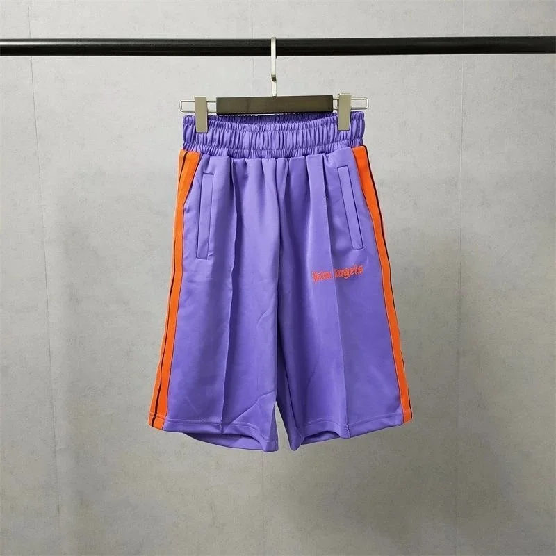 Palm Angels Track Purple Orange Shorts
