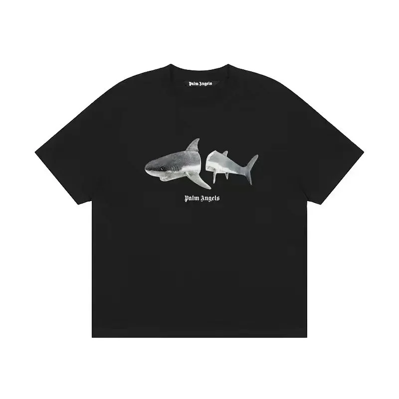 Palm Angels Shark Print Black T-Shirt