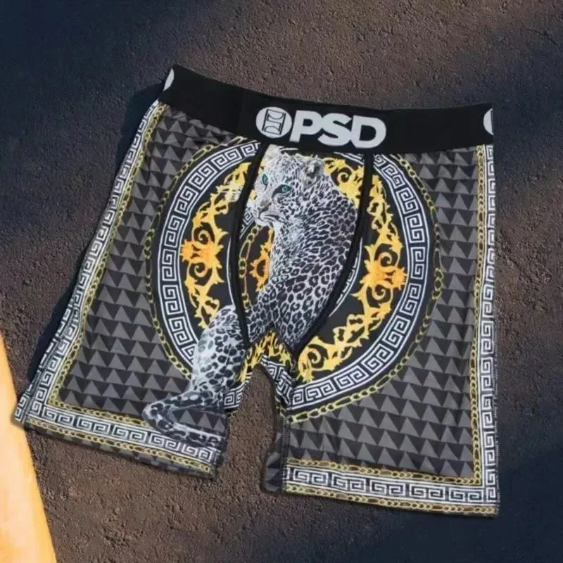 PSD Leopard Print Boxer Briefs Black/Gold Underwear