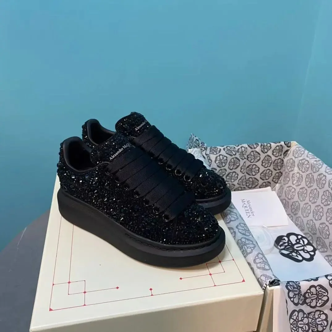 Alexander McQueen Oversized Black Crystal Sneakers