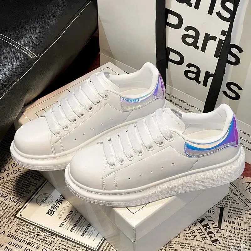 Alexander McQueen Oversized White Holographic Sneakers