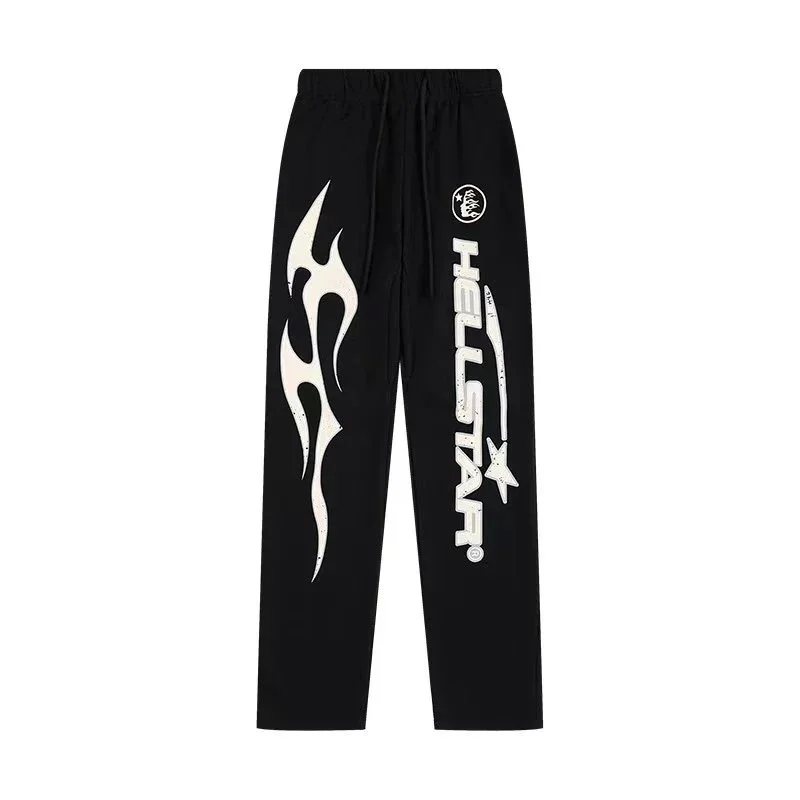 Hellstar Black Flame Print Sweatpants