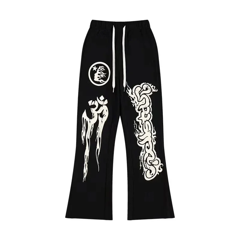 Black Graphic Print Sweatpants
