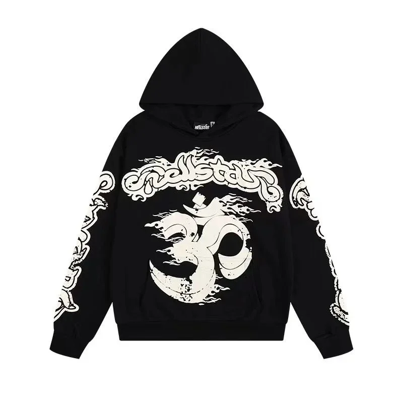 Hellstar Black White Graphic Hoodie