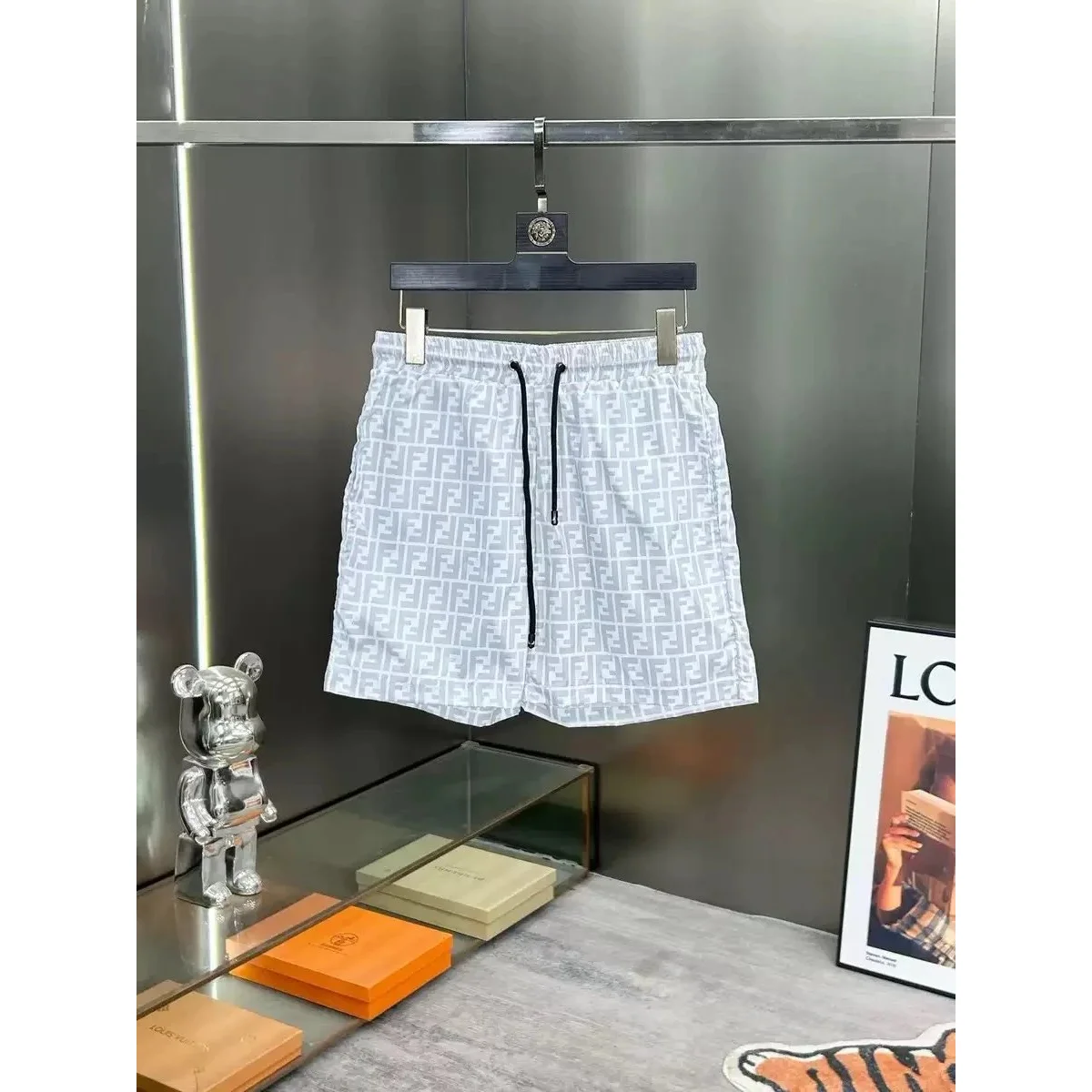 Fendi Iconic FF Logo Shorts White