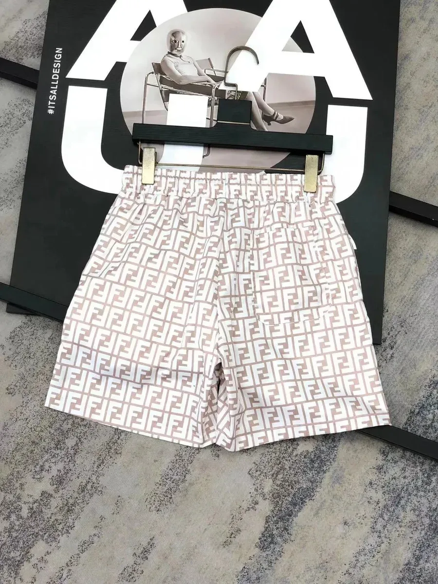 Fendi Iconic FF Logo Shorts Beige