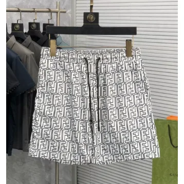 Fendi Iconic Logo Pattern Shorts White
