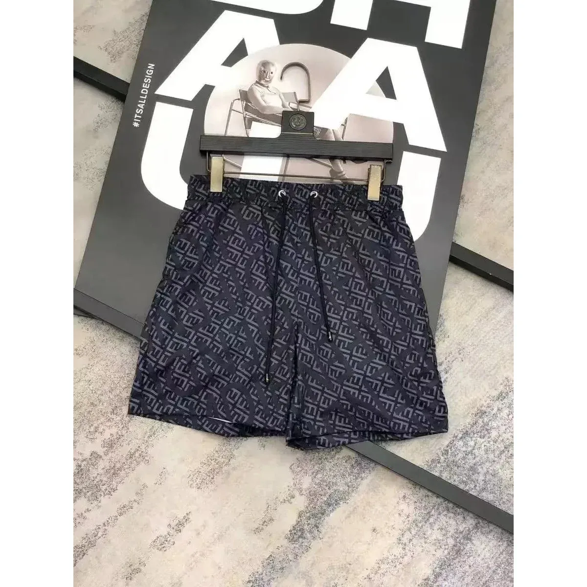 Fendi Iconic FF Logo Shorts Black