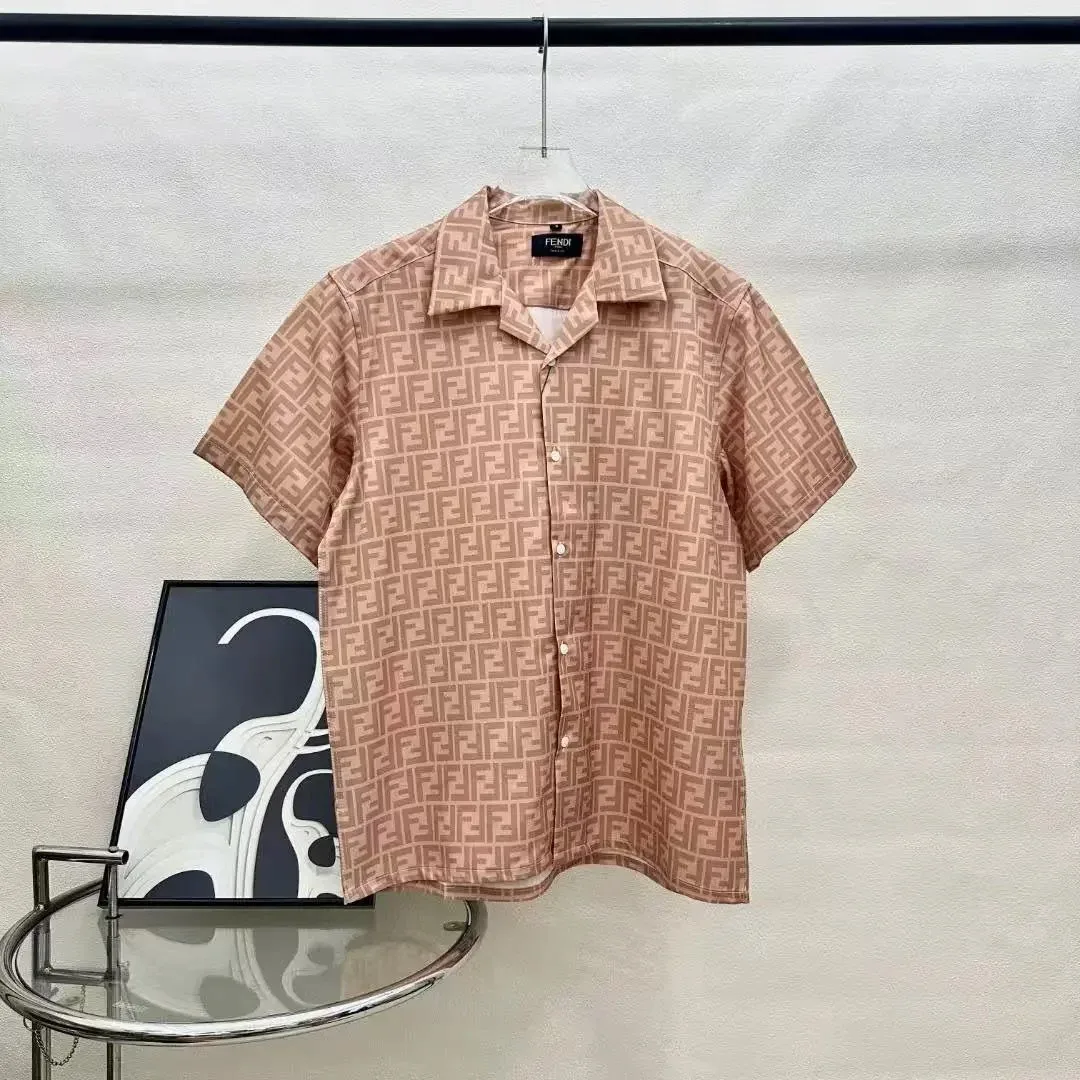 Fendi Iconic FF Logo Short Sleeve Shirt Beige