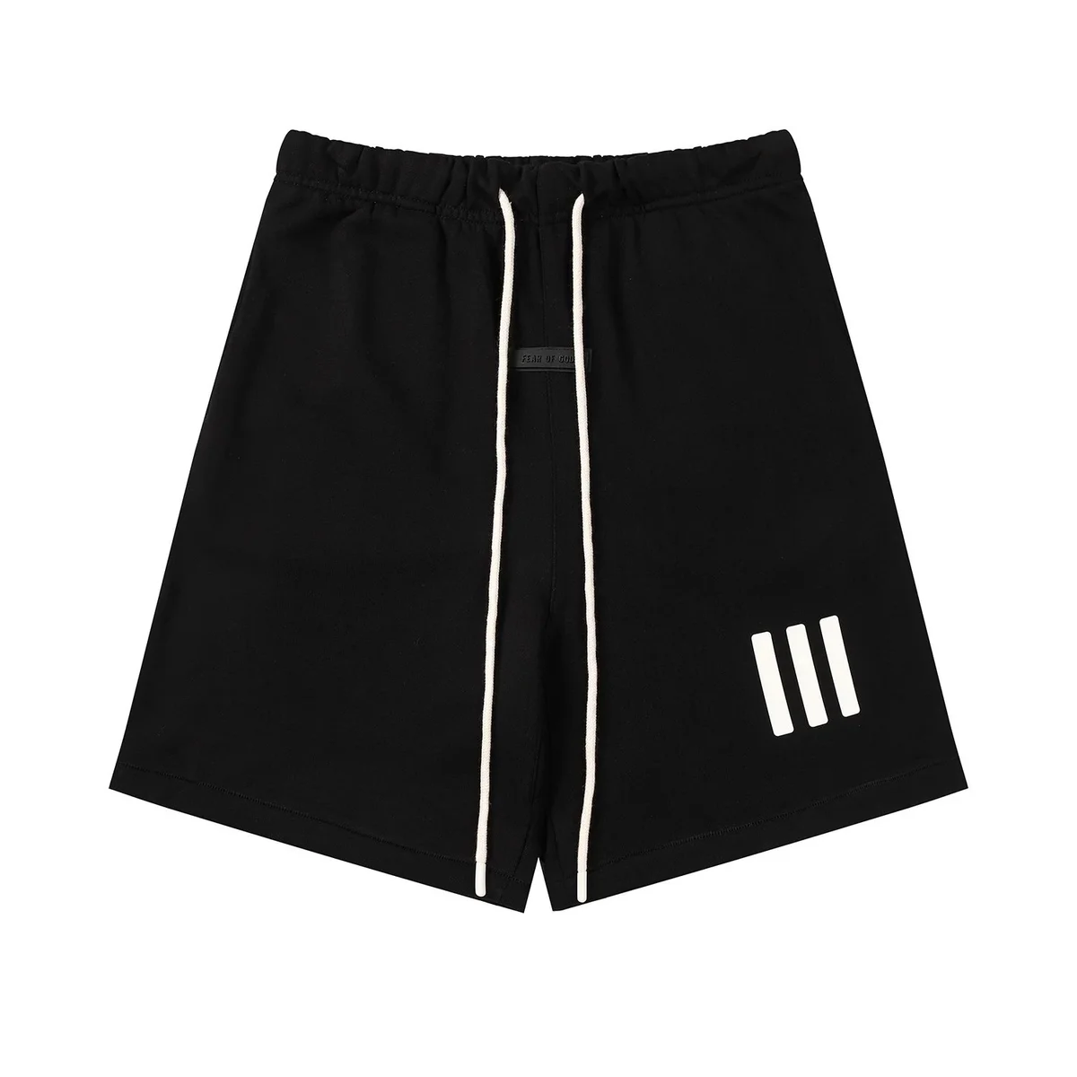 Fear of God Essentials Black Three-Stripes Shorts