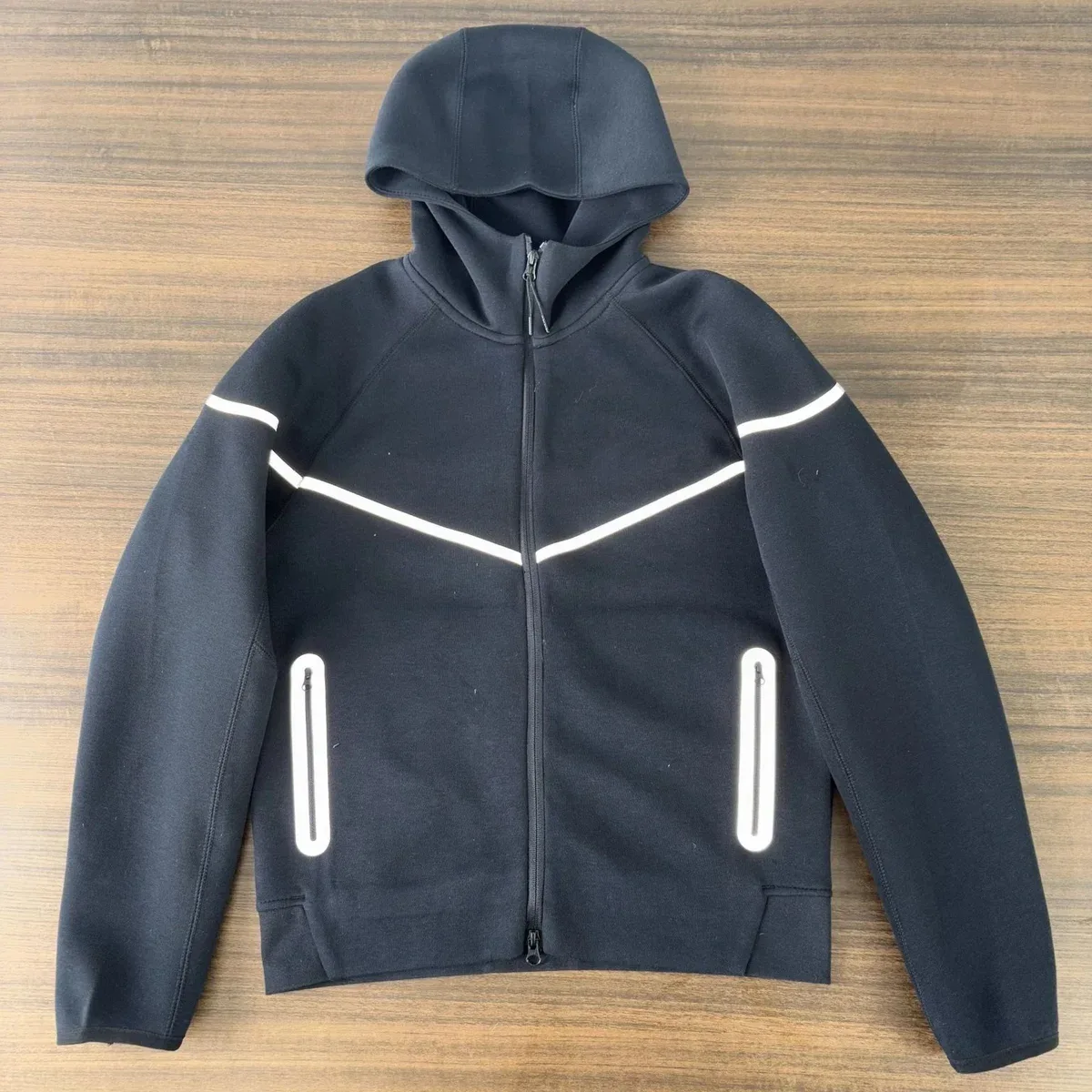 Unisex Reflective Black Hoodie Jacket