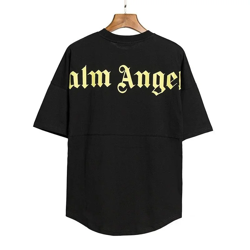 Palm Angels Black Yellow 'Palm Angels' T-Shirt