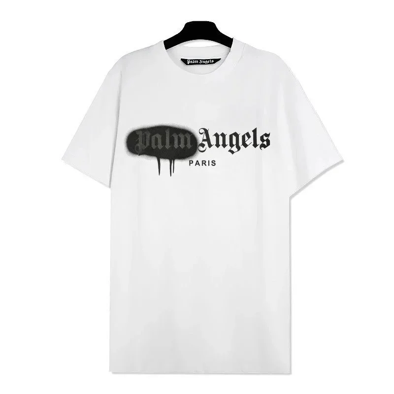 Palm Angels White Spray Logo T-Shirt