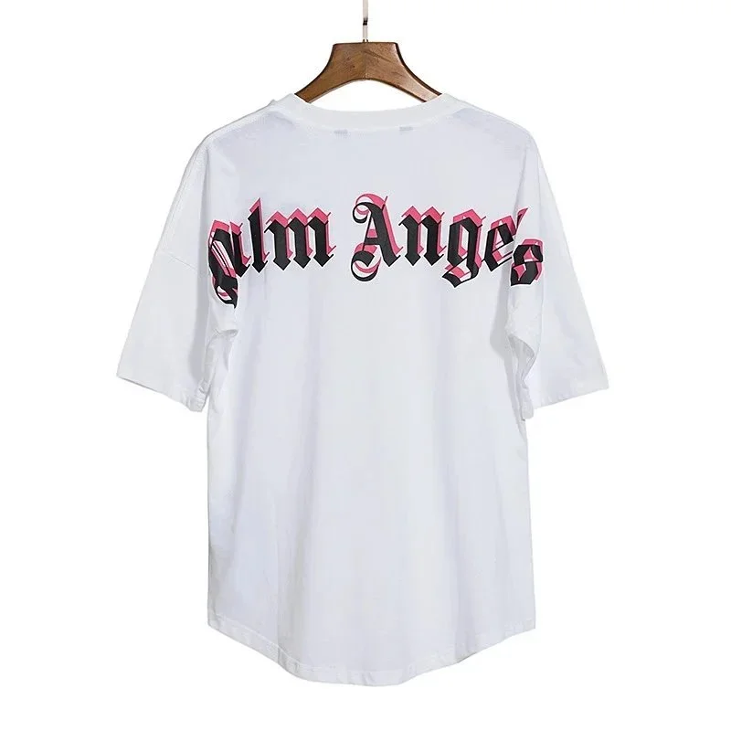 Palm Angels White Pink Logo T-Shirt