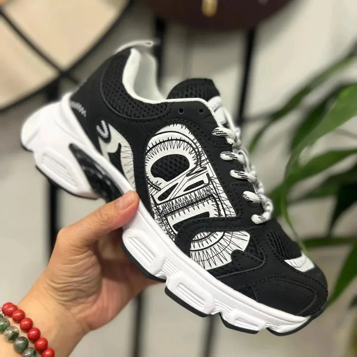 Black & White Abstract Design Sneakers