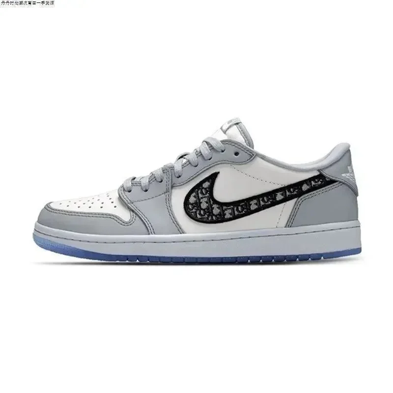 Nike Air Jordan 1 Low Dior 'Triple Grey' Sneakers