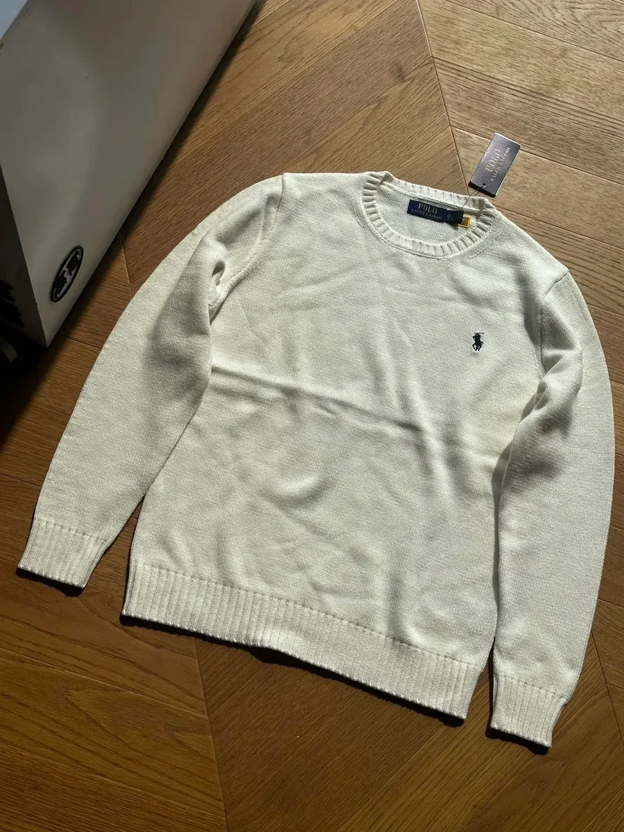 Polo Ralph Lauren Crewneck Sweater Cream Solid Knit