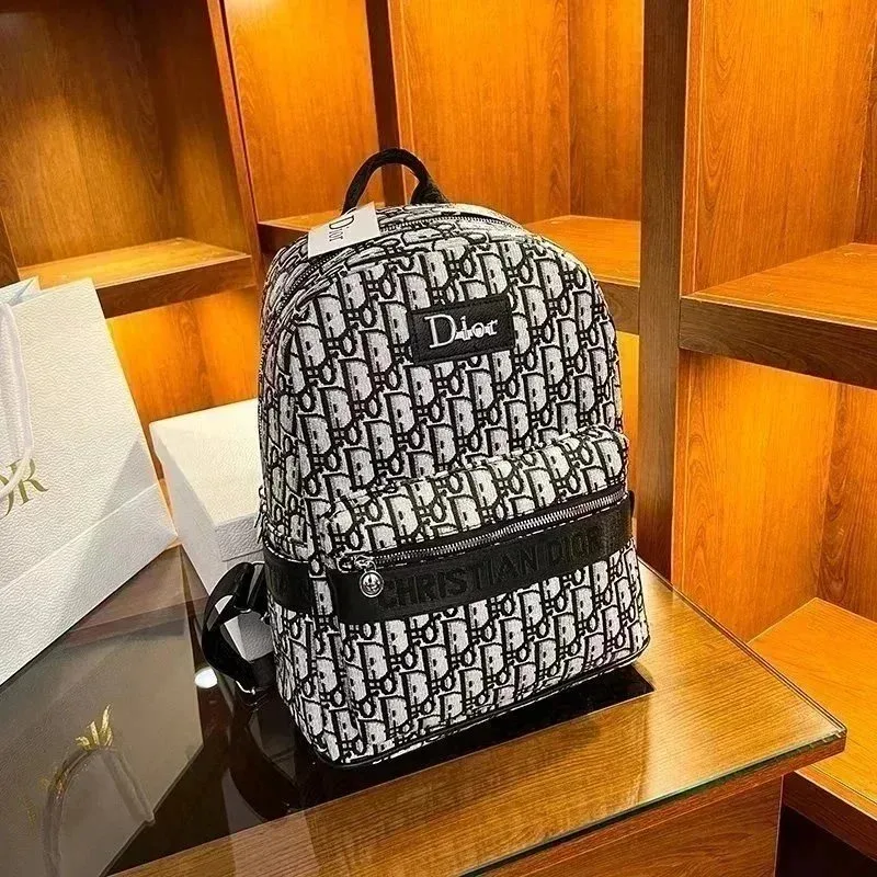 Dior Lady Dior Monogram Backpack Black/White