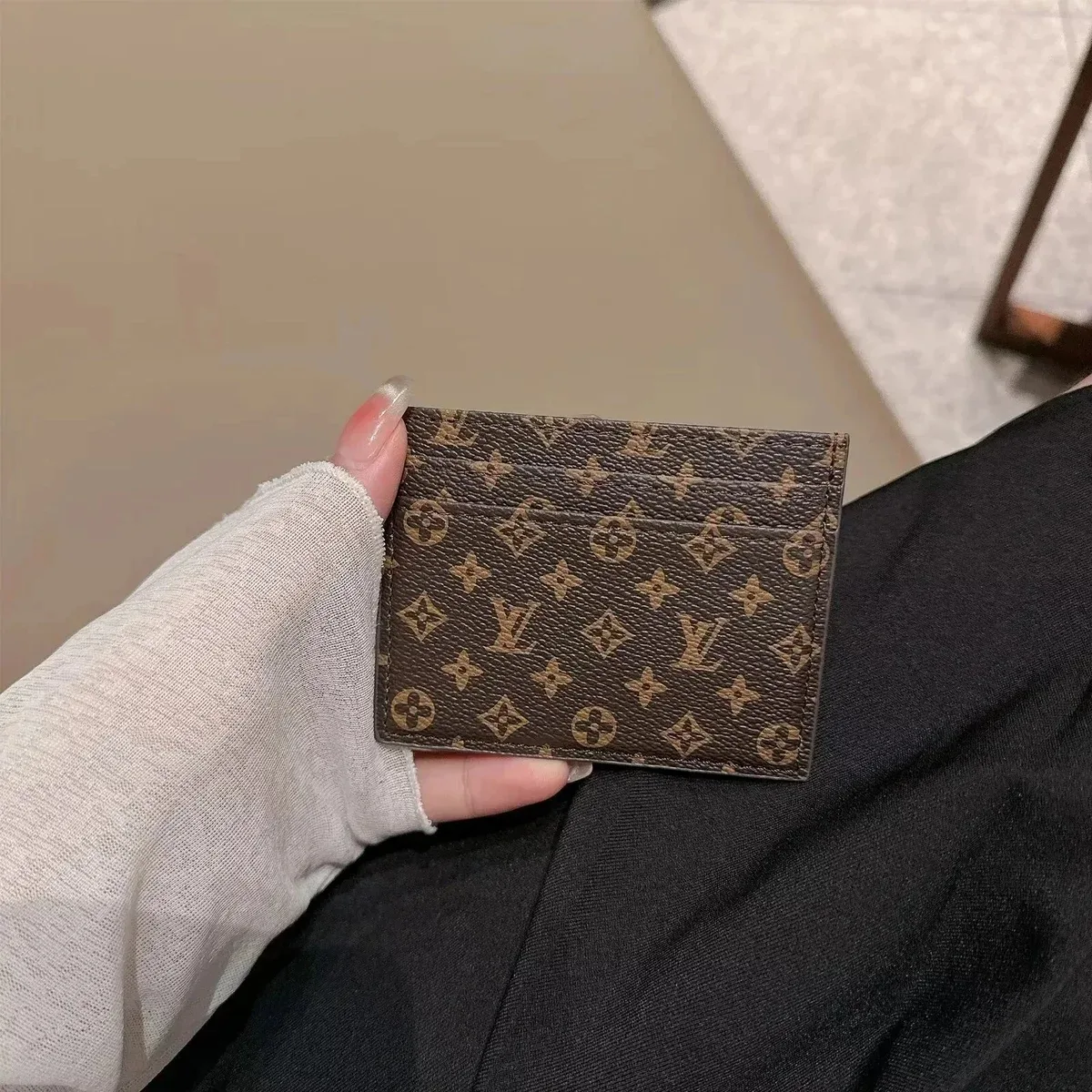 Louis Vuitton Monogram Card Holder Brown